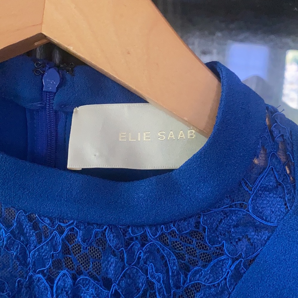 Elie Saab Cold Shoulder Lace Mini Dress - Picture 7 of 8